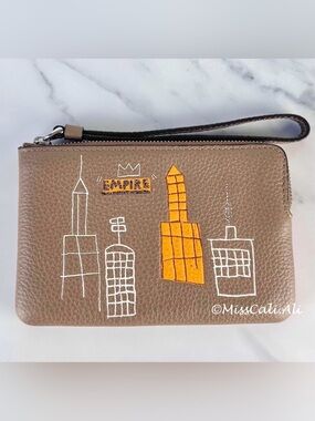 NWT COACH X Jean Michel Basquiat Corner Zip Wristlet Bag